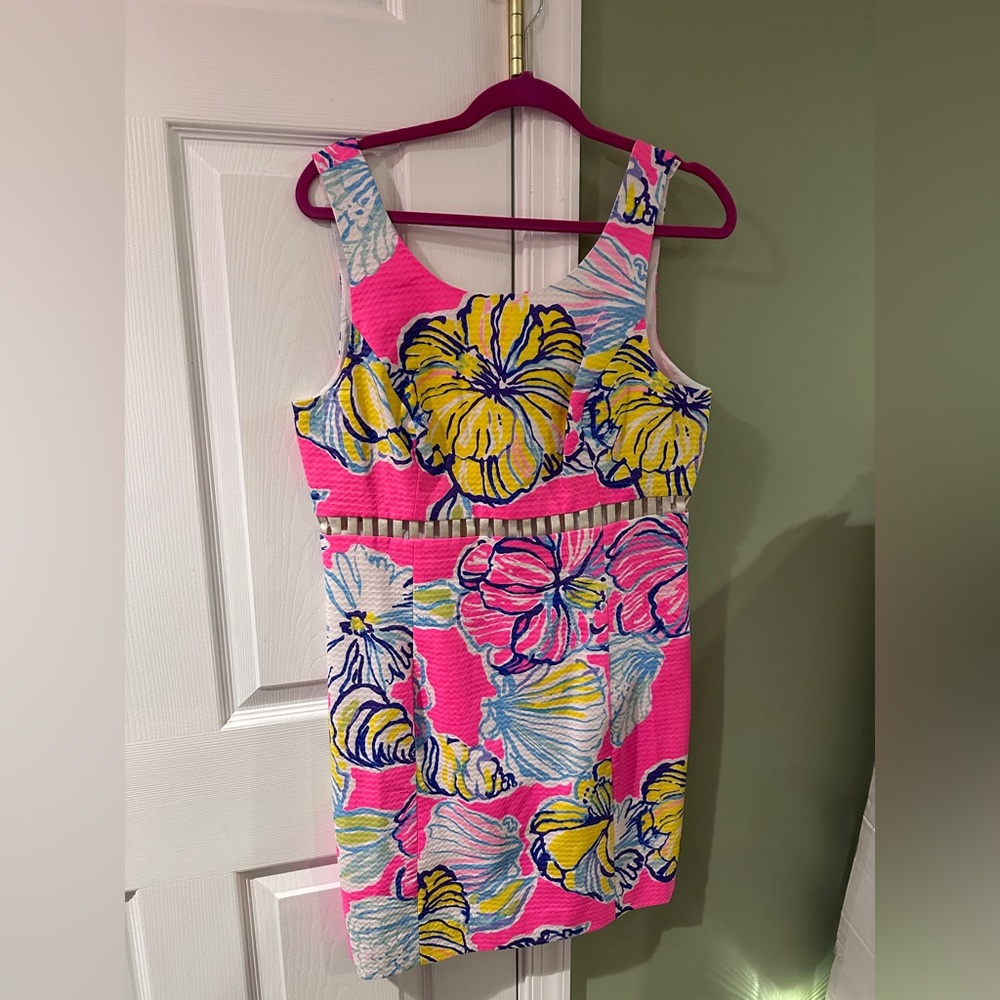 Lilly Pulitzer Iggy Shift Dress Size 12 Kir Royal Swept By The Tides